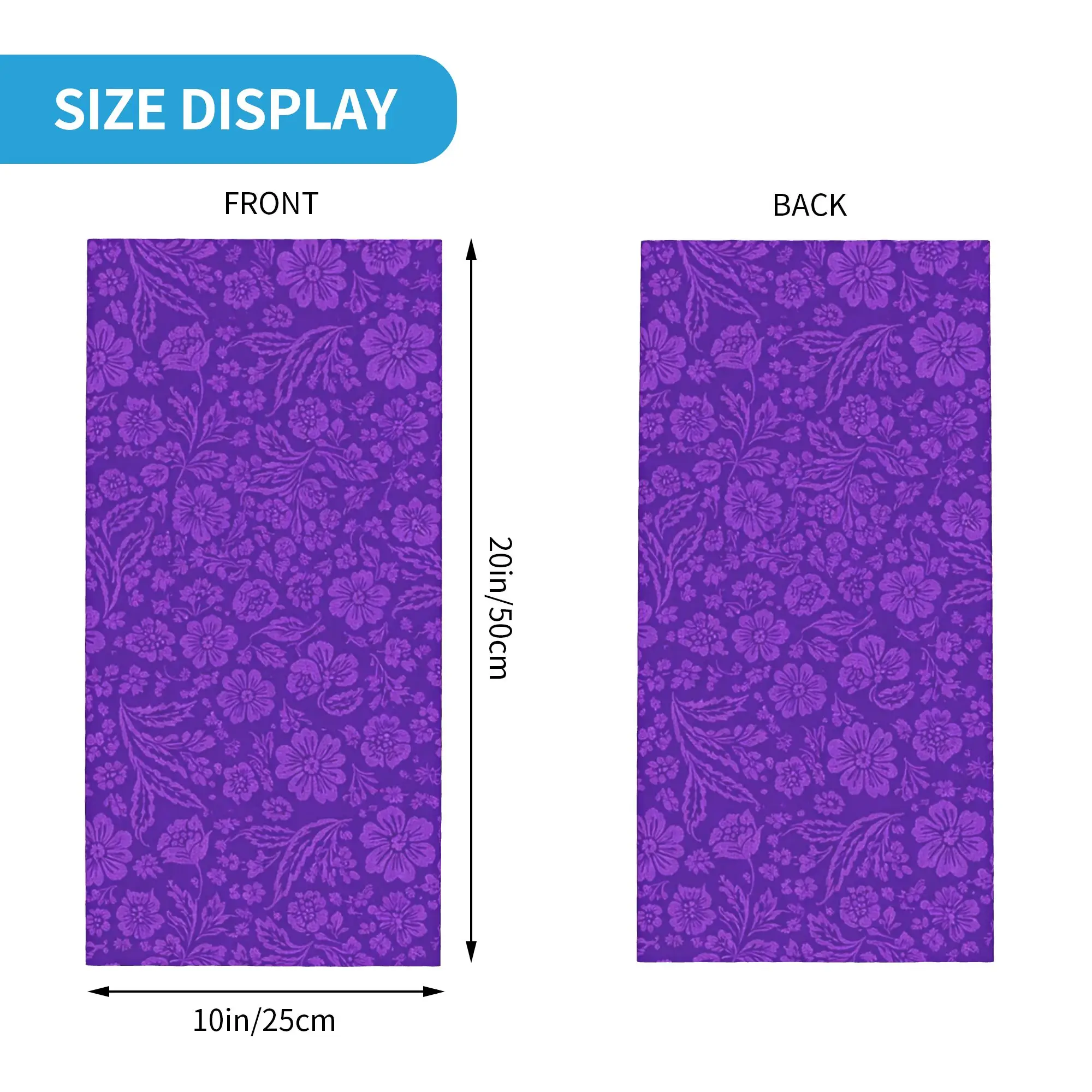 Floral Violet Bandana Neck Gaiter Printed Wrap Scarf Headwear Running Unisex Adult All Season