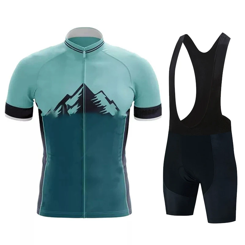 

Men Team Cycling Jersey Set Summer MTB Bike Clothes UniformBicycle Sportwear Suit
