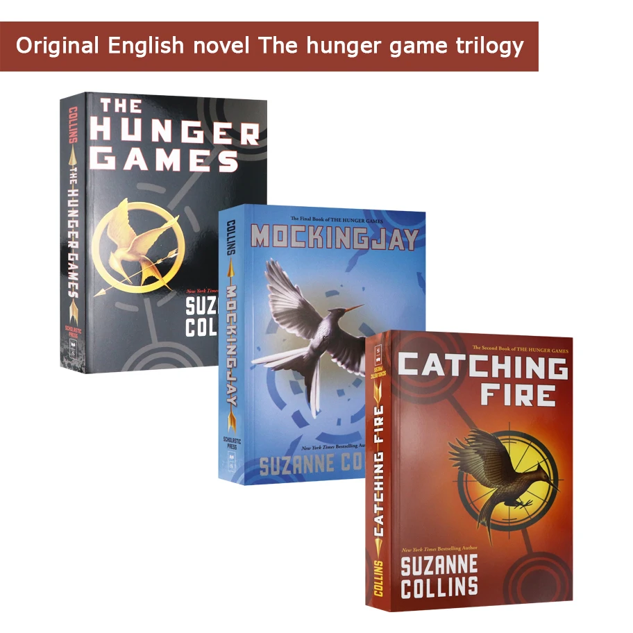 

3 Books/Set box-packed Original English novel The Hunger Games / Catching Fire / Mockingjay science fiction Novel GIFT collect