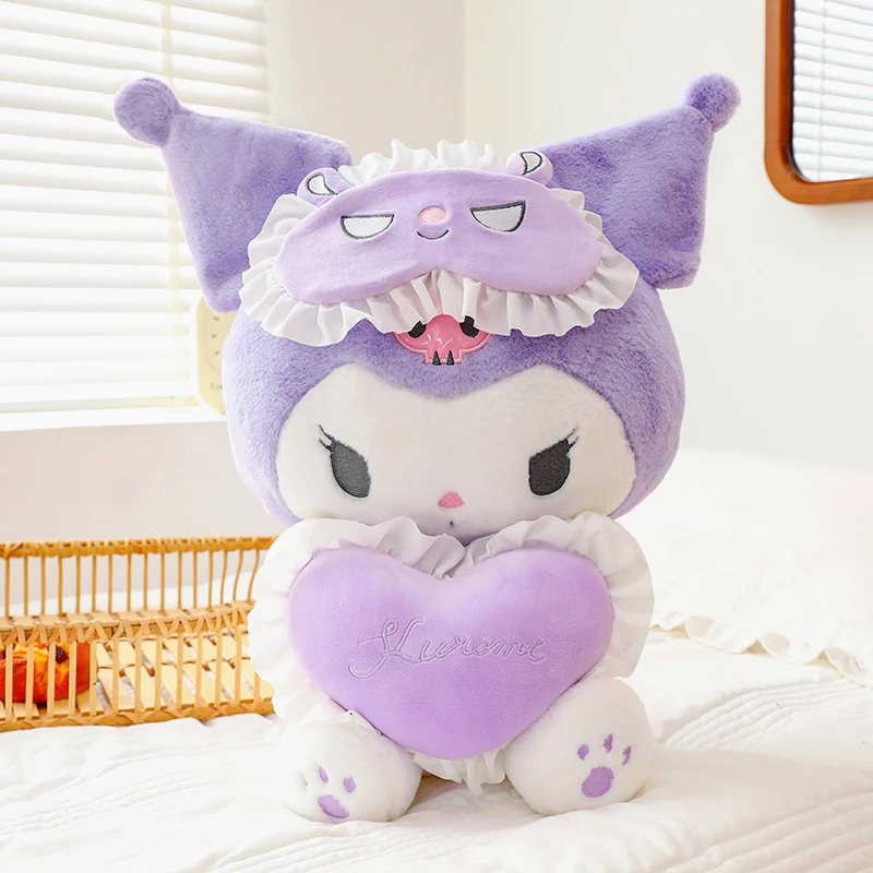 25-60cm Sanrio Kawaii Kuromi Melody Plush Toys Pillow Anime Soft Stuffed Doll Sofa Cushion Girl's Room Decoration Birthday Gifts