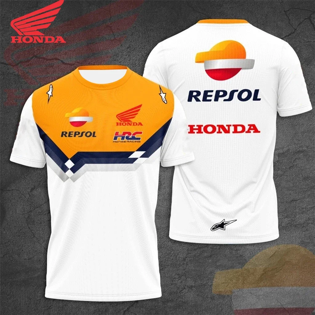 

Summer Honda Racing T-shirt, Motorcycle Biker Quick Dry Short Sleeve, Lightweight Breathable Sportswear for Outdoor Riding
