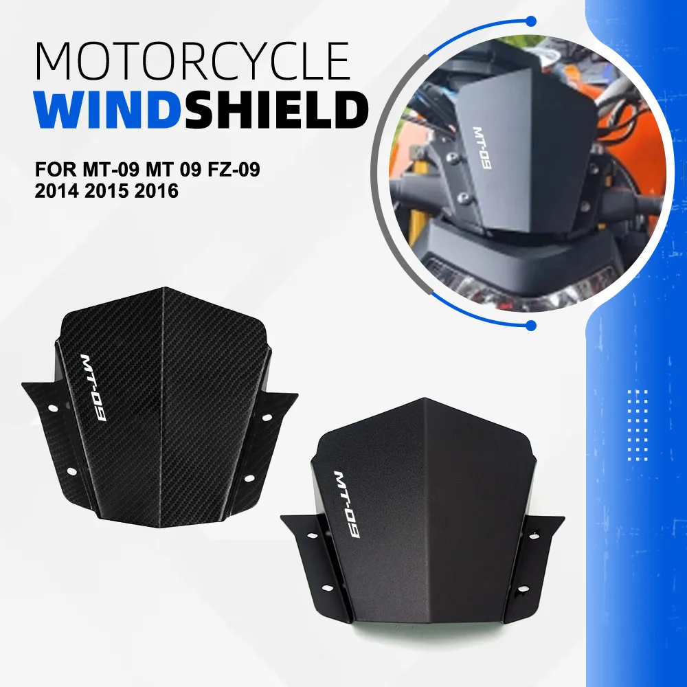 

MT09 FZ09 Windscreen Motorcycle Accessories For YAMAHA MT-09 MT 09 FZ-09 2014 2015 2016 Motorcycle Windshield Wind Deflector