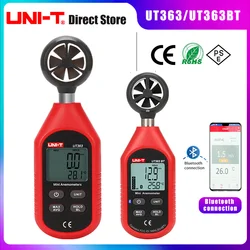 UNI-T UT363 UT363BT Mini Handheld Anemometer with Bluetooth Digital Wind Speed Measure Meter Temperature LCD Display