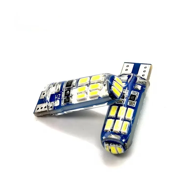

Discount 100Pcs T10 Silicone 3014 15SMD Led W5W 192 168 Clearance light Wedge Side lamp Parking License Plate bulb Car Styling
