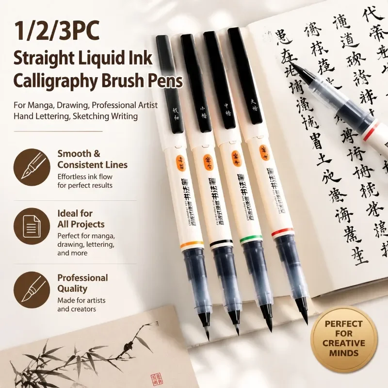 Large Capacity Liquid Ink Calligraphy Brush Pen Big Script Writing Marker Extra Fine Tip Smooth Sketching Tool for Chinese