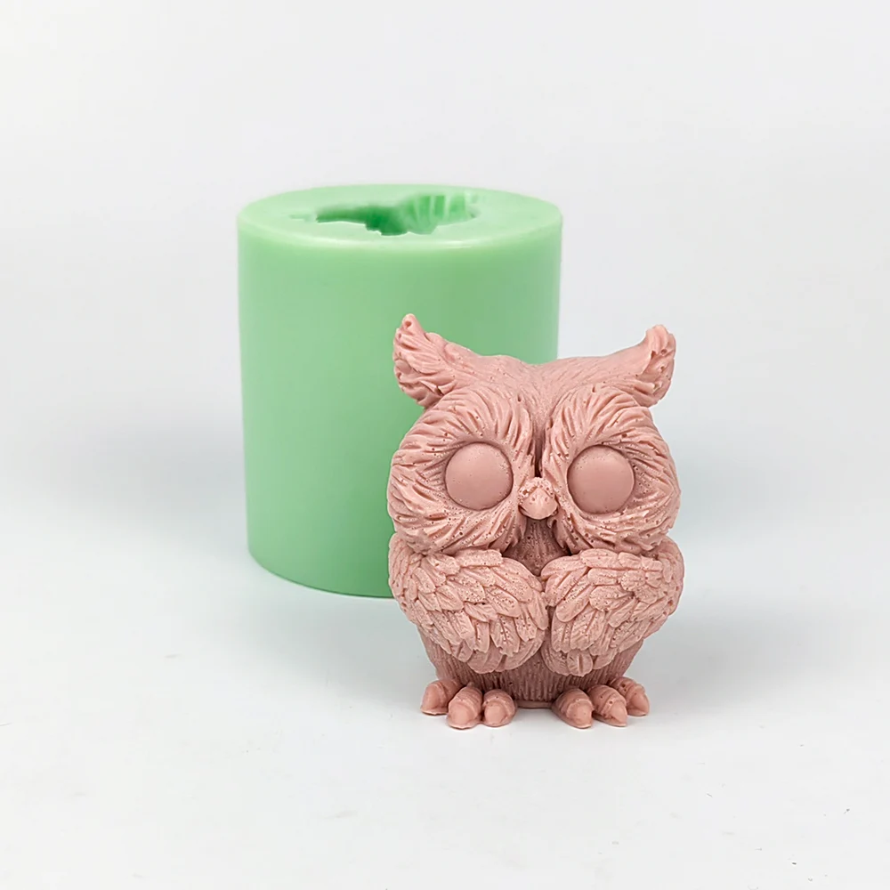 DW0450 Animals Moulds Silicone Standing 3D A Small Lovely Owl Candle Mold Soap Molds Wedding Birthday Valentine's PRZY