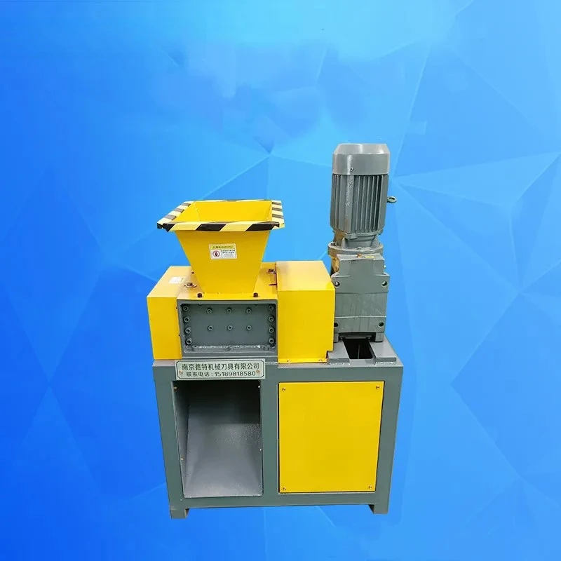 Mini Two Shaft Shredder Machine Plastic Fabric Waste Crusher PE ABS PS Metal Recycling