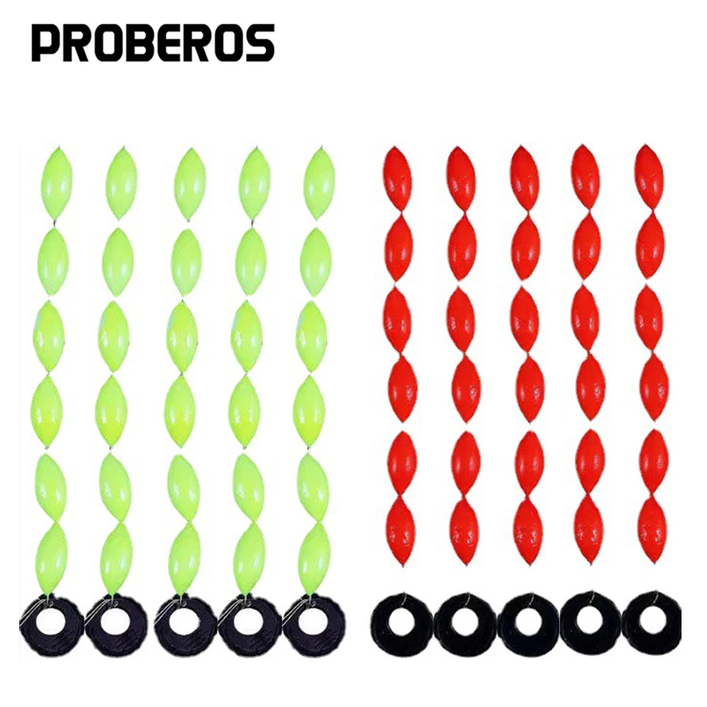 60Pcs 10 packs Oval Space Bean Angelschnur Angeln Float 6 In 1 String Typ Sinker Stoppt Float Stopper Tackle zubehör