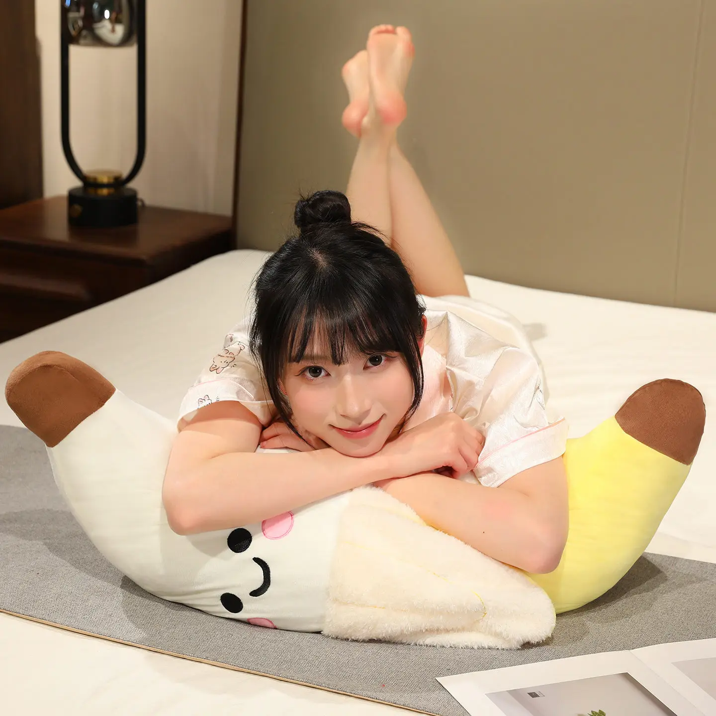 25/45/80 سنتيمتر لطيف طويل العملاق الموز أفخم دمية وسادة الكرتون الأصفر ابتسامة الموز الفاكهة ألعاب من نسيج مخملي ديكور المنزل هدية للأطفال