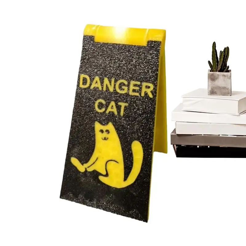 Cat Vomit Sign Funny Warning 3D Printed Cat Vomit Sign Cute Gag Black Cat Sign Novelty Desk Decoration For Bathroom Decor