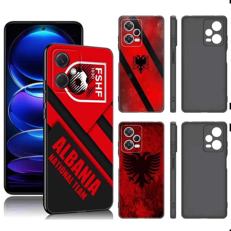 

Albania Flag Symbol Black Silicone Phone Case For Xiaomi Redmi Note 9 10 11 11S 11T 12 13 Pro 5G Plus 9S 10S 12S