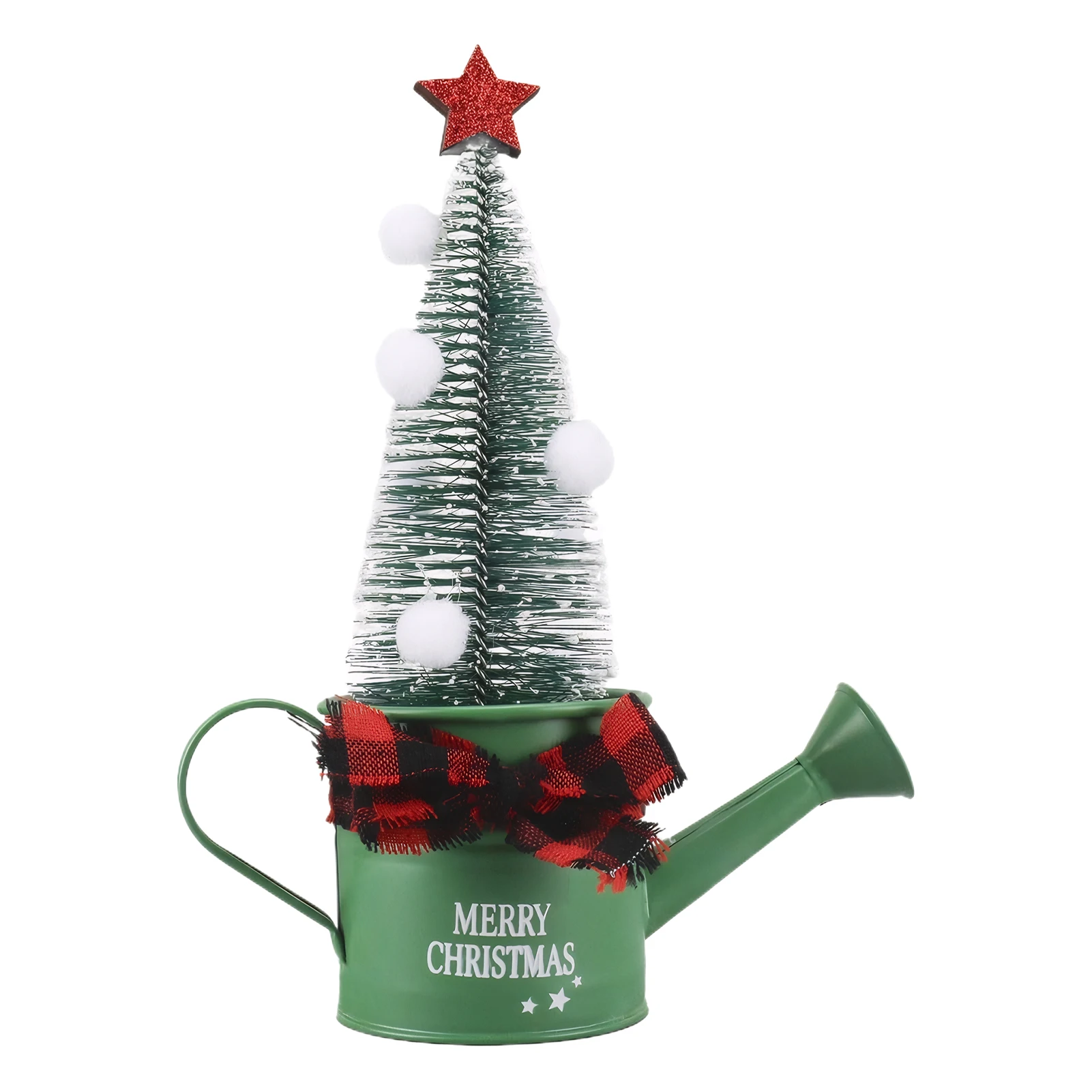 Mini Christmas Tree Stand With Snow Can Base For Watering Versatile Decoration Artificial