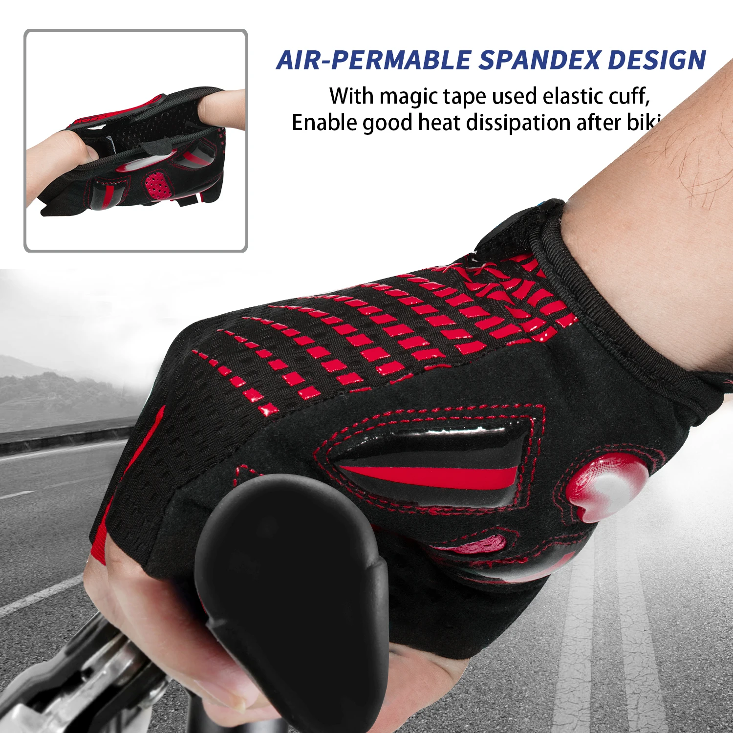 MOREOK Bike Gloves Breathable 5MM Liquid Gel Pads Bicycle Gloves Shock-Absorbing Mountain Road Cycling Gloves for Men Women