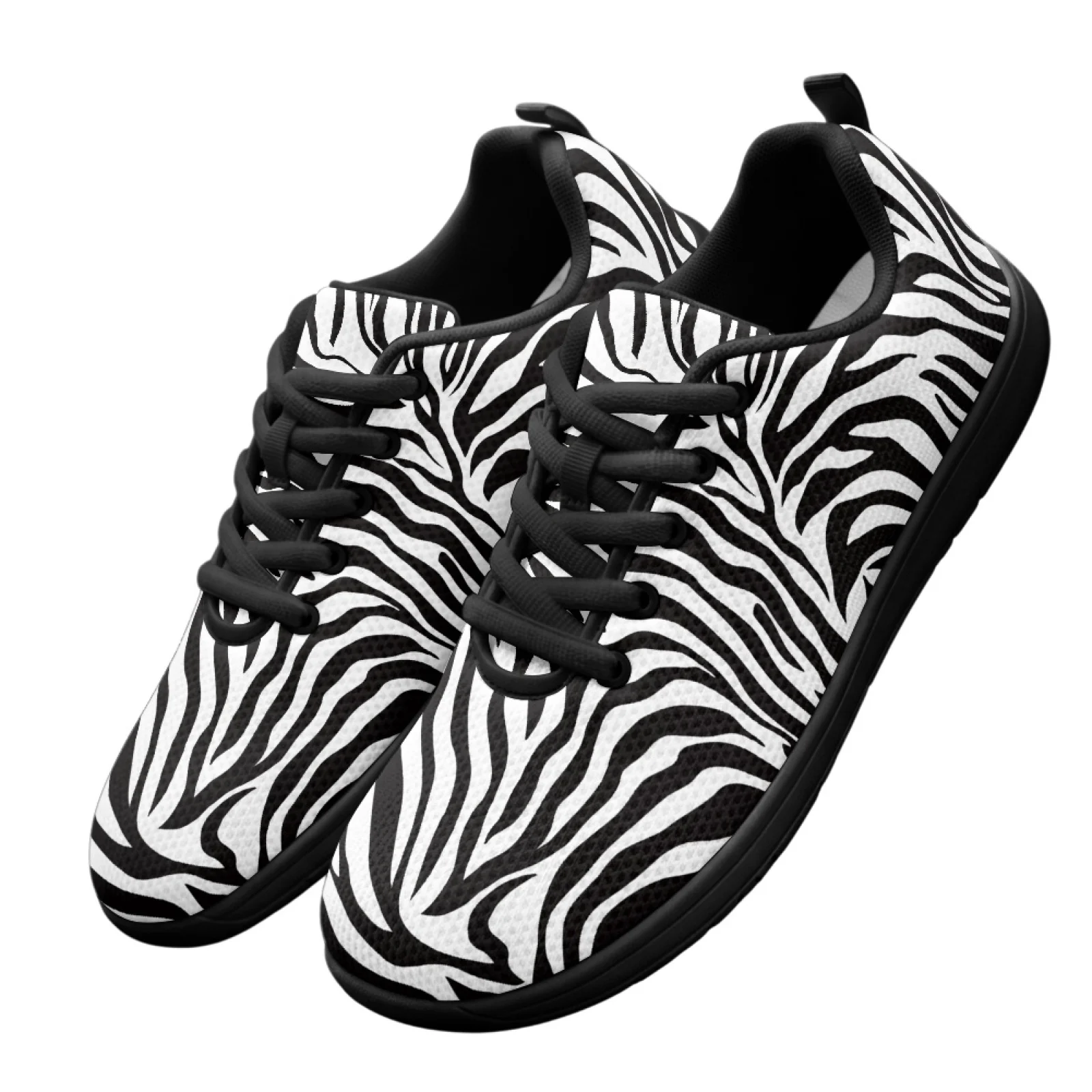 PENSTROLL Zebra Lace-Up Backless Tennis Sneakers for Men Mesh & EVA Men's Running Shoes Fashion Sneakers
