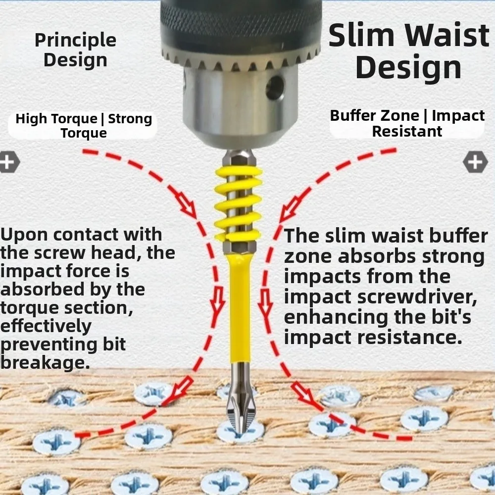 

Magnetic Screwdriver Drill Bits 65/70/90/150 mm With Spring Spring Screwdriver Bit 1/4'' Hex Shank High Hardness