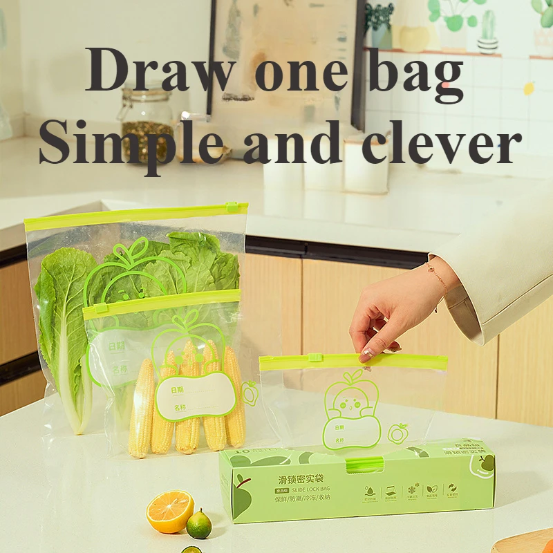 Kitchen Sealed Bag Fresh-keeping Bag Reusable Zip Lock Bag Food Grade Transparent Storage Bags with Zipper Sealing Container