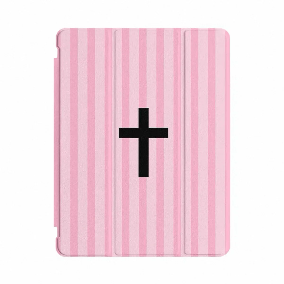 Korean Full Screen Pink Stripe Cross Y2K Cover For iPad Pro 13 11th M5 M4 12.9 A16 10 8 7 9th 10th Air 11 M2 M3 Mini Tablet Case