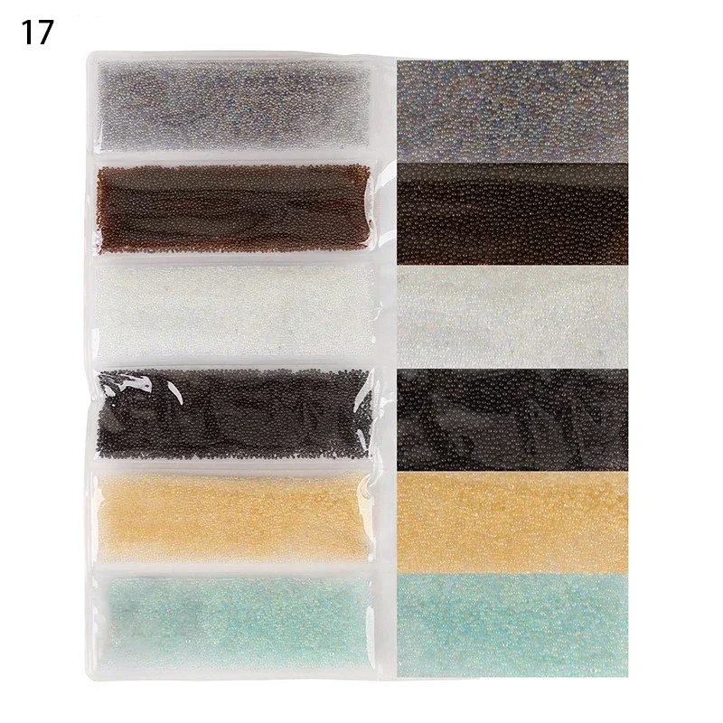 6 Colors Mini Nail Art Caviar Beads Studs for 3D Nail Tips Designs Decoration UV Gel Polish Compatible