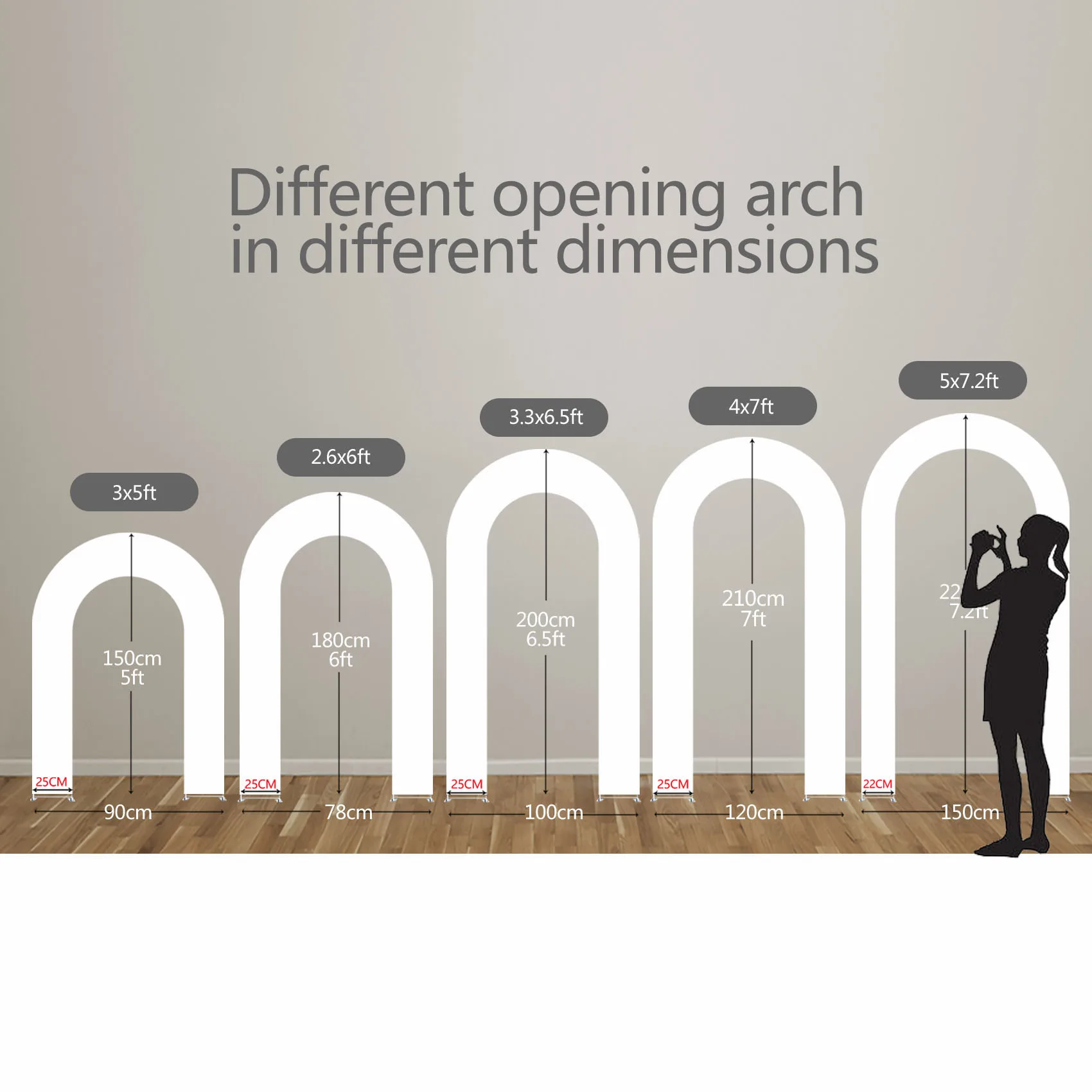 U-образный арочный чехол для дня рождения, детского душа, украшения для свадебной вечеринки, эластичные открытые чехлы-подставки (задняя сторона белого цвета! )