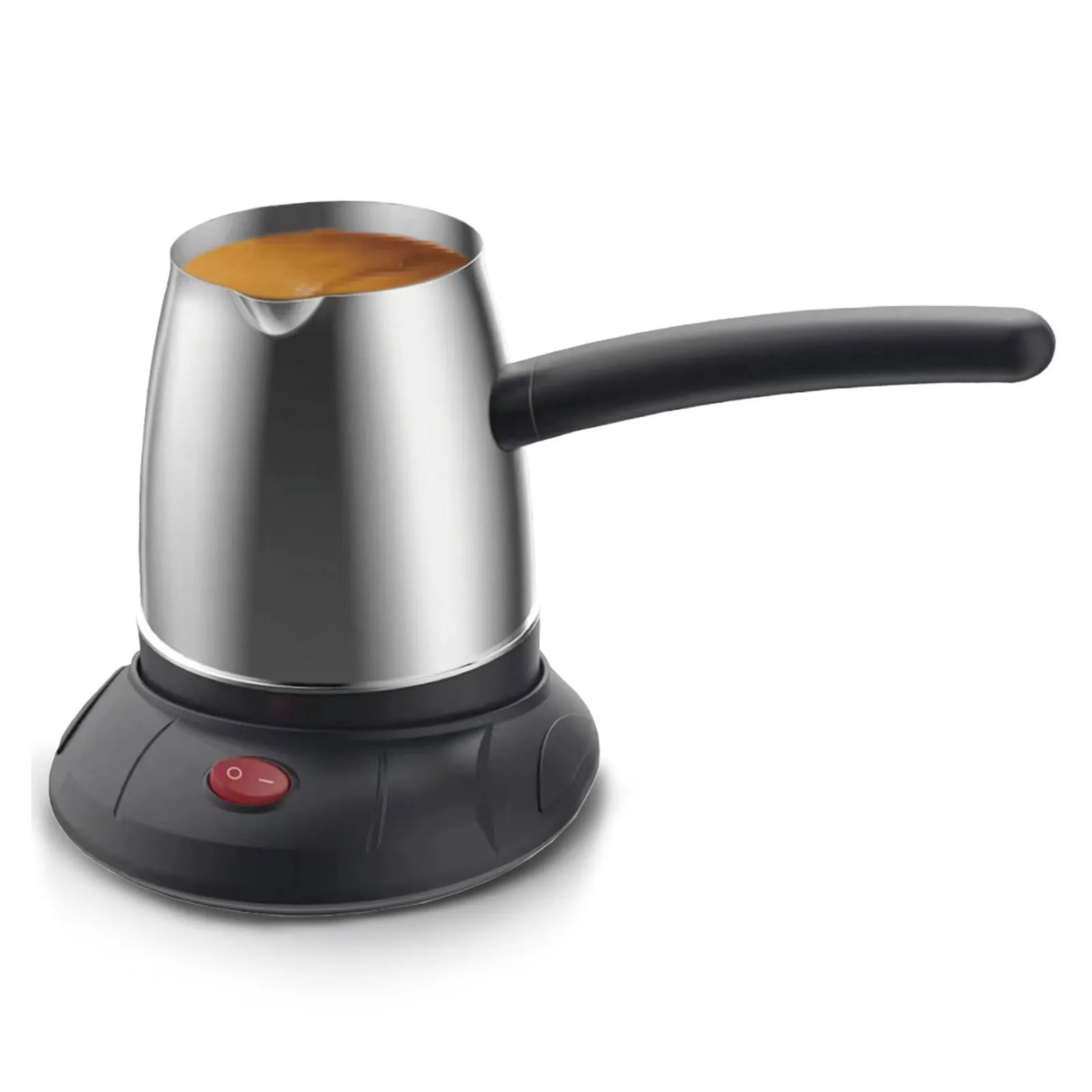 Cafetière turque électrique en acier inoxydable de 500ml, avec longue poignée amovible pour le thé et le lait