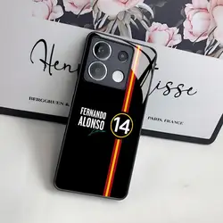 F1 Racing Fernando Alonso 14 Phone Case for Xiaomi 14 13 12 11 13t 12t 11t POCO M6 M5 X6 X5 F6 F5 Ultra Pro Lite 5G glass Cover