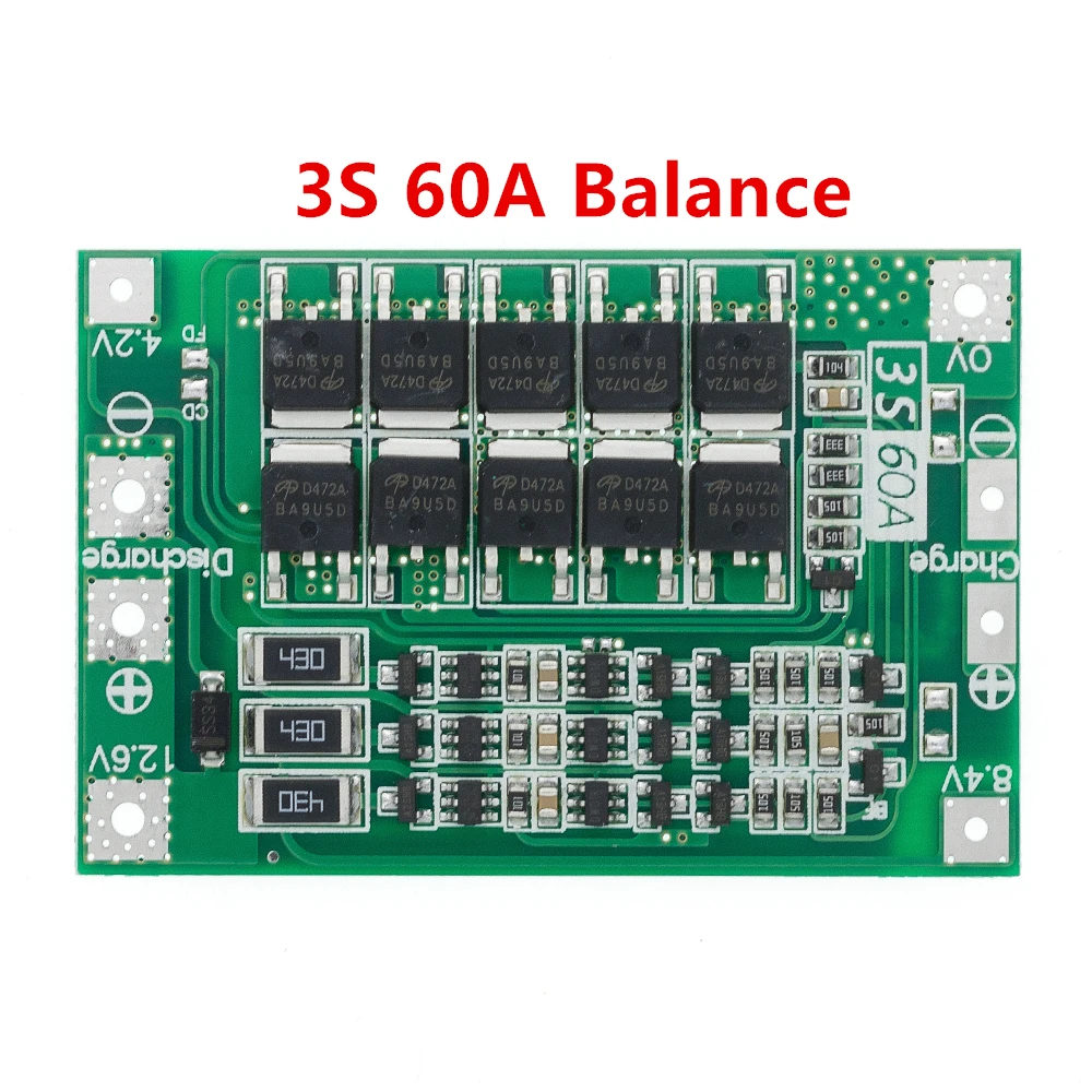 3S/4S 40A 60A Li-ion Lithium Battery Charger Protection Board 18650 BMS For Drill Motor 11.1V 12.6V/14.8V 16.8V Enhance/Balance