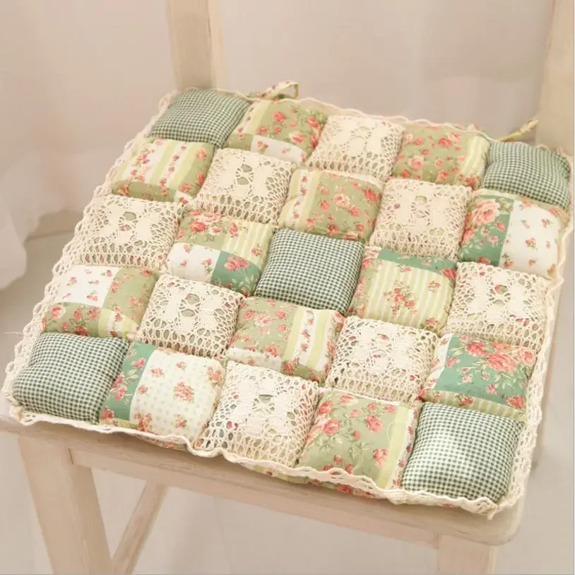 40X40cm Flower Style Square Cotton Seat Cushion Sofa Car Mat Home Kitchen Chair Sit Pad Mat Pillows Home Decor