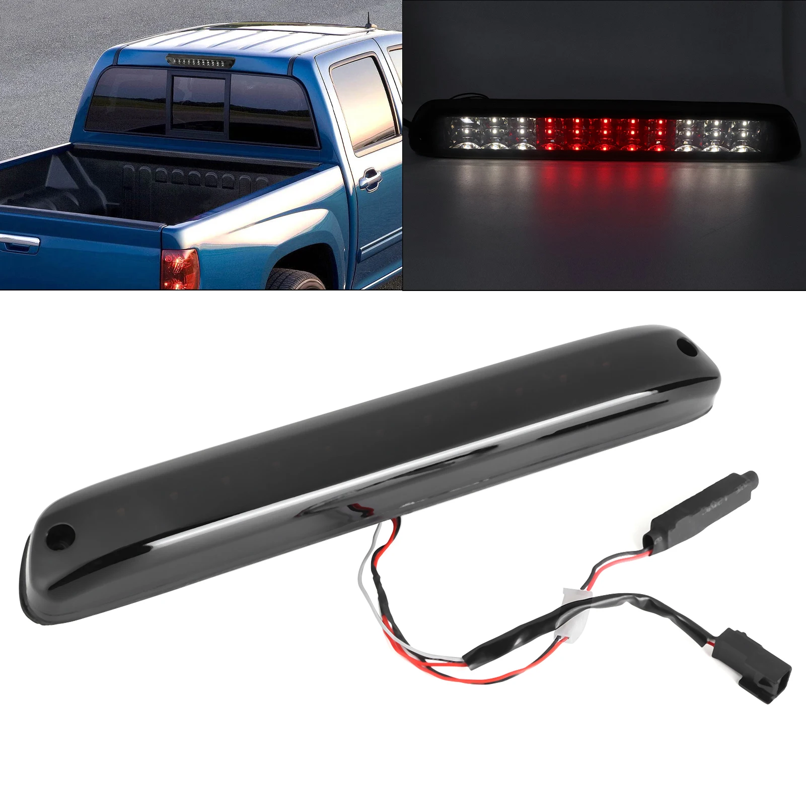 For Isuzu ISeries 2006 2007 2008 1 Pc Smoked 3rd Brake Light High Mount Tail Lamp With LED  Bulbs 25971002