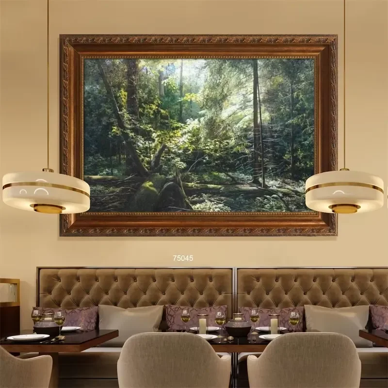 Handmade Classical Oil Painting on Canvas Forest Landscape Mural Artwork Impressionist Scene Wall Decor for Living Room Home