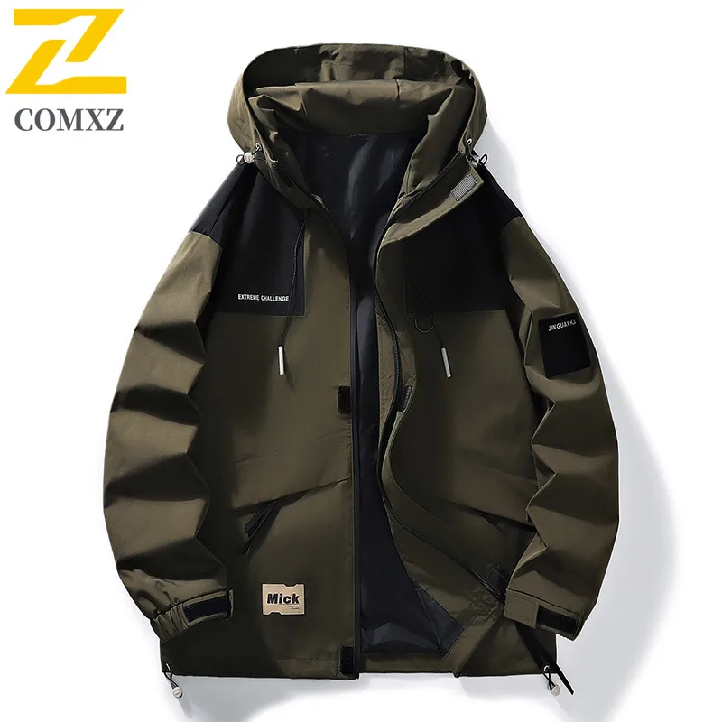 

Men Hooded Jacket Outdoor Adventure Hiking Windproof Waterproof Jacket Travel Camping Wear-resistant Autumn Stormcoat Jacket