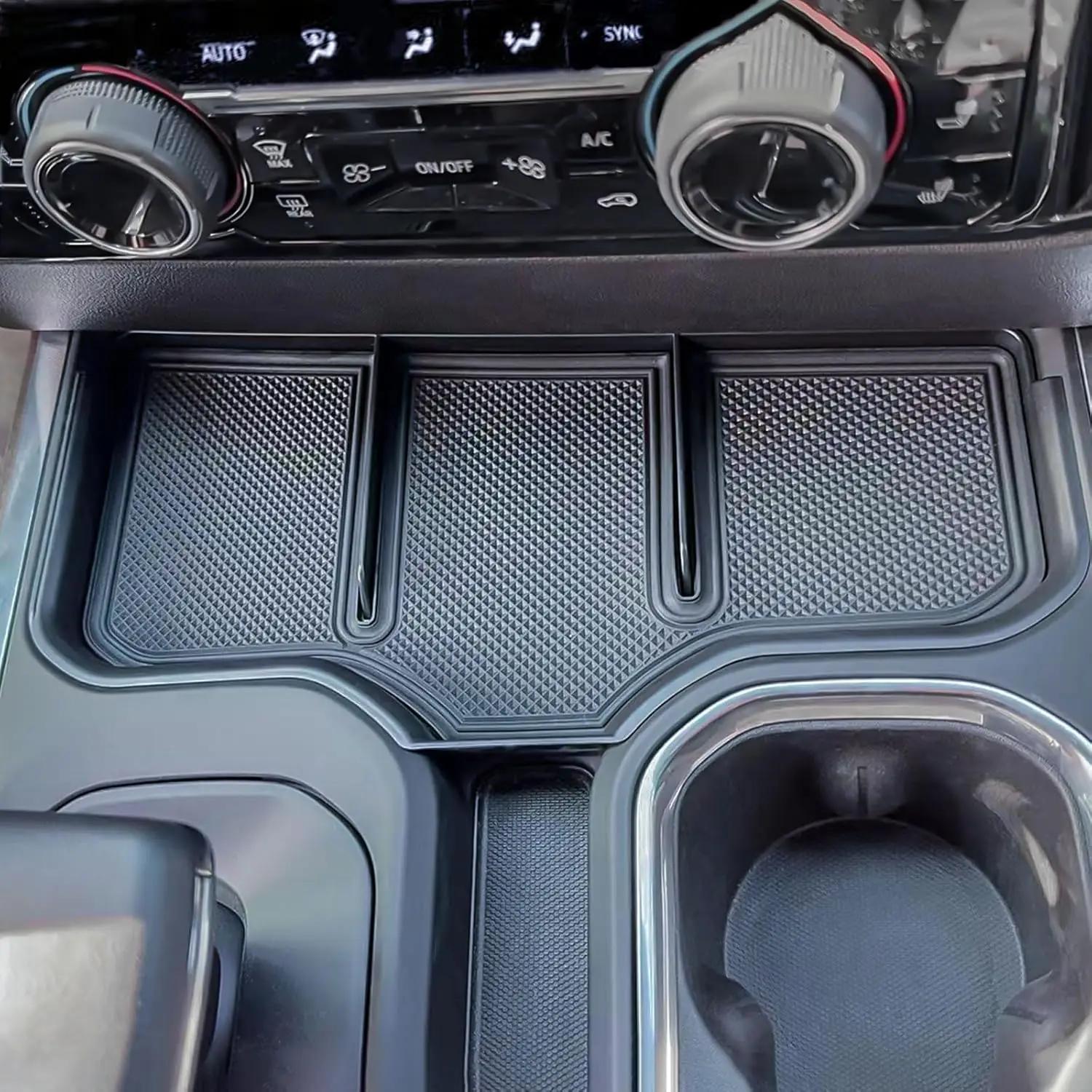 

Center Console Organizer For 2023 2024 2025 Chevy Silverado 1500 Accessories Middle Insert Tray Full Console w/Bucket Seats ONLY