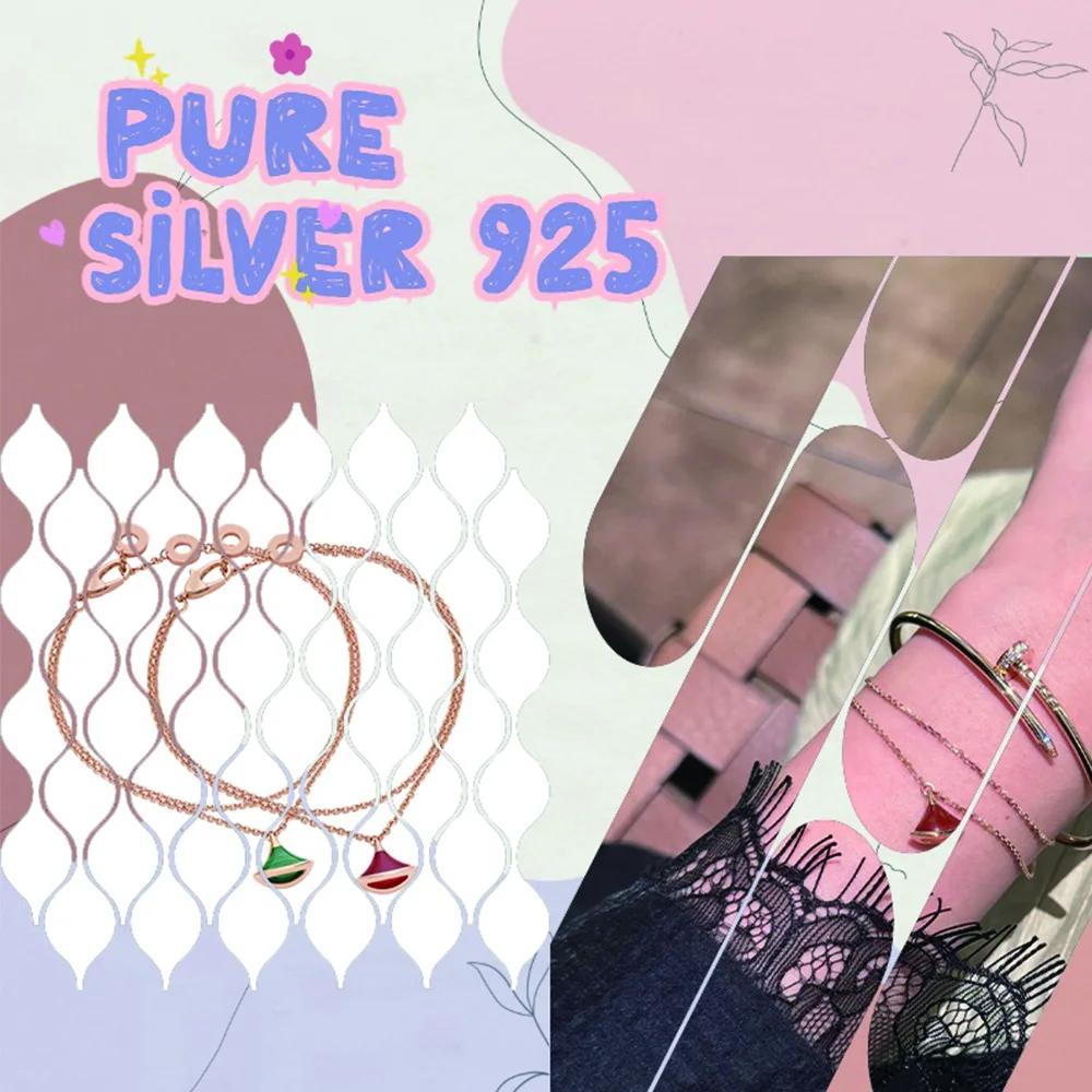 

Italian Color Classic Exquisite Skirt Shape Pure Silver Bracelet S925 Women's Bracelet Valentine's Day Gift