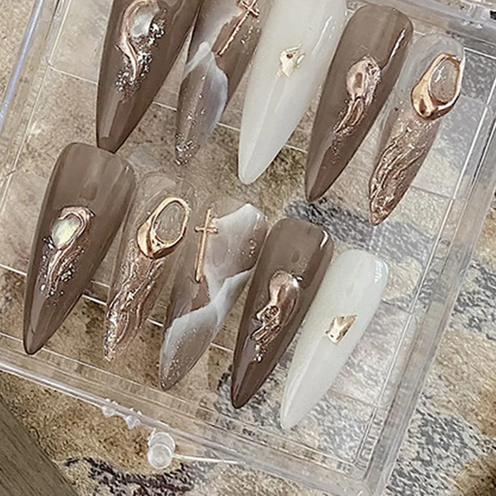 

8Pcs Nail Tips Organizer Box Transparent Lid Sturdy Fake Nails Storage Case Portable Press on Nails Holder Nail Art Accessories