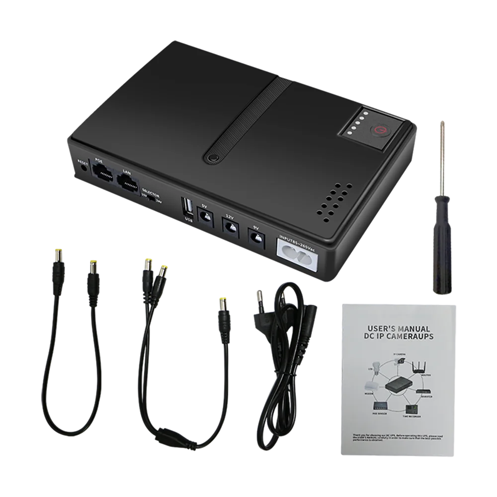 【Version sans batterie 】 1018L DC alimentation sans interruption routeur Modem optique adaptateur intégré 5V/9V/12V/15V/24V