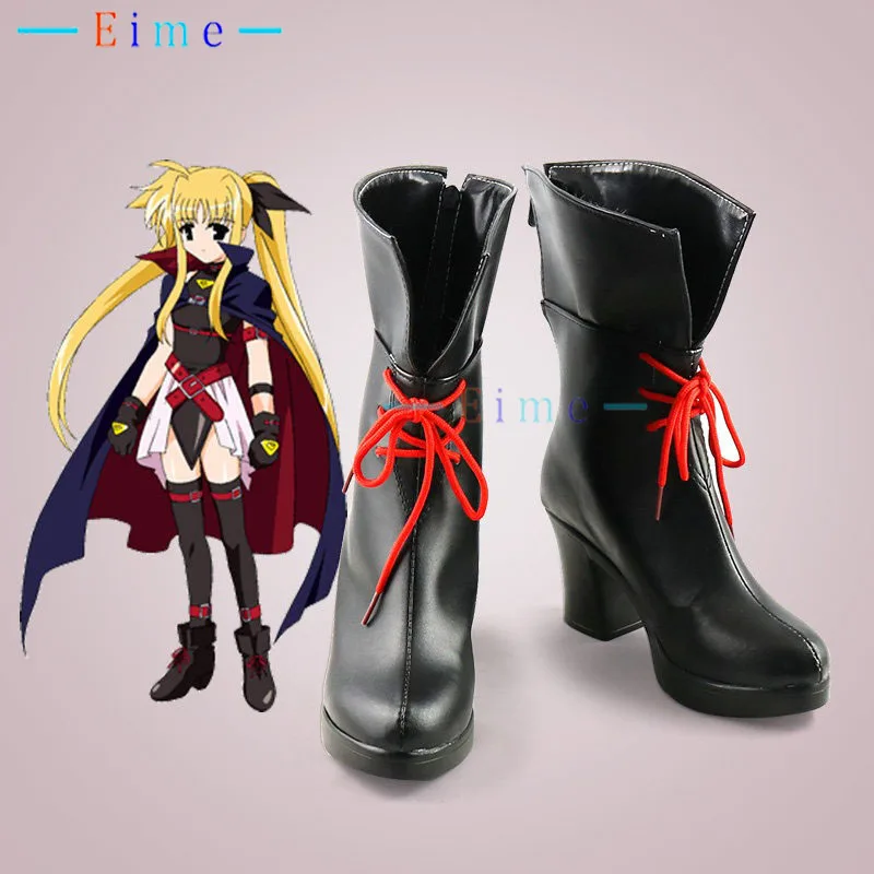 lightning-01-fate-t-harlaown-cosplay-shoes-anime-magic-lyrical-nanoha-black-high-heel-big-size-halloween-party-boots-custom-made