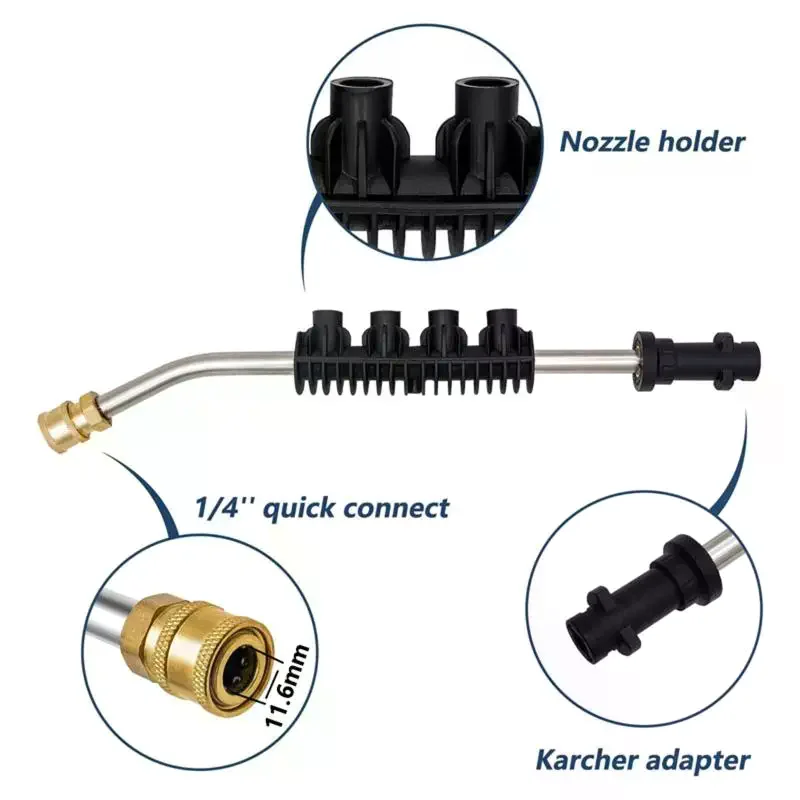 Pressure Washer Extension Wand 30° Curved For Karcher And Lavor 1/4