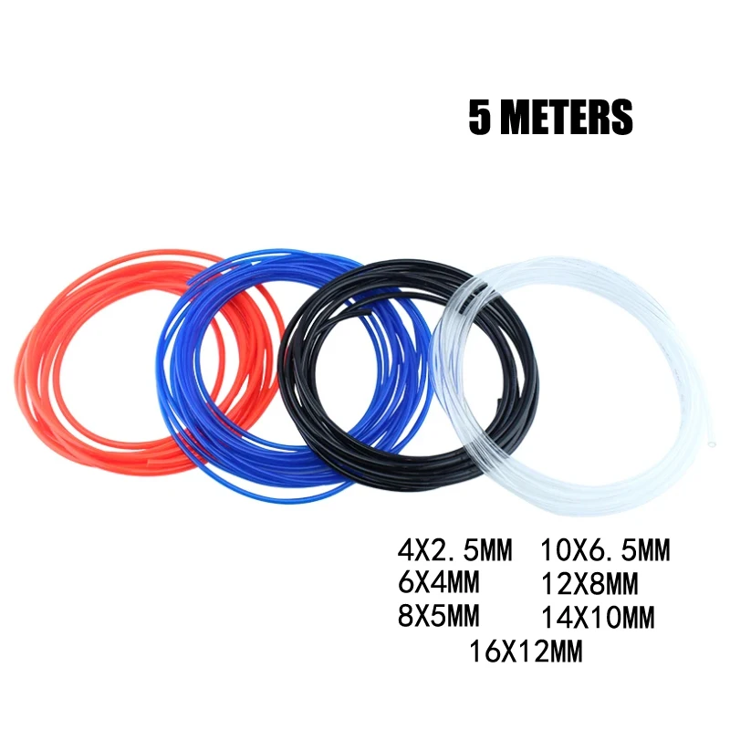 

5meters Pneumatic Air Hoses PU Pipe 4*2.5mm 6*4mm 8*5mm 10*6.5mm 12*8mm 14*10mm 16*12mm Pneumatic Hose Compressor Hose Air Tube