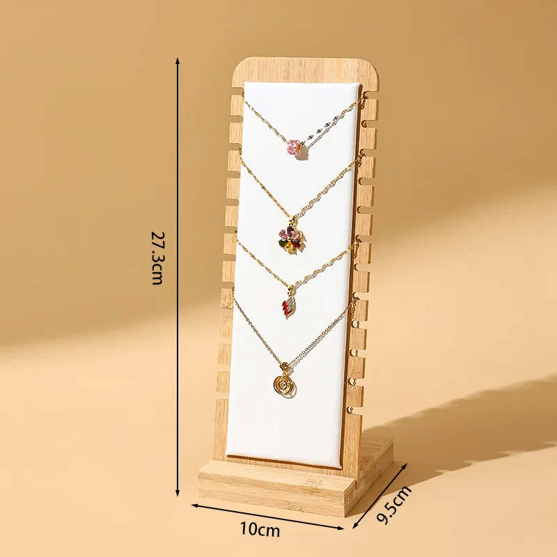 Bamboo and Wood Detachable Necklace Display Rack, Clavicle Chain Jewelry Hanging Rack, Necklace Display Shooting,