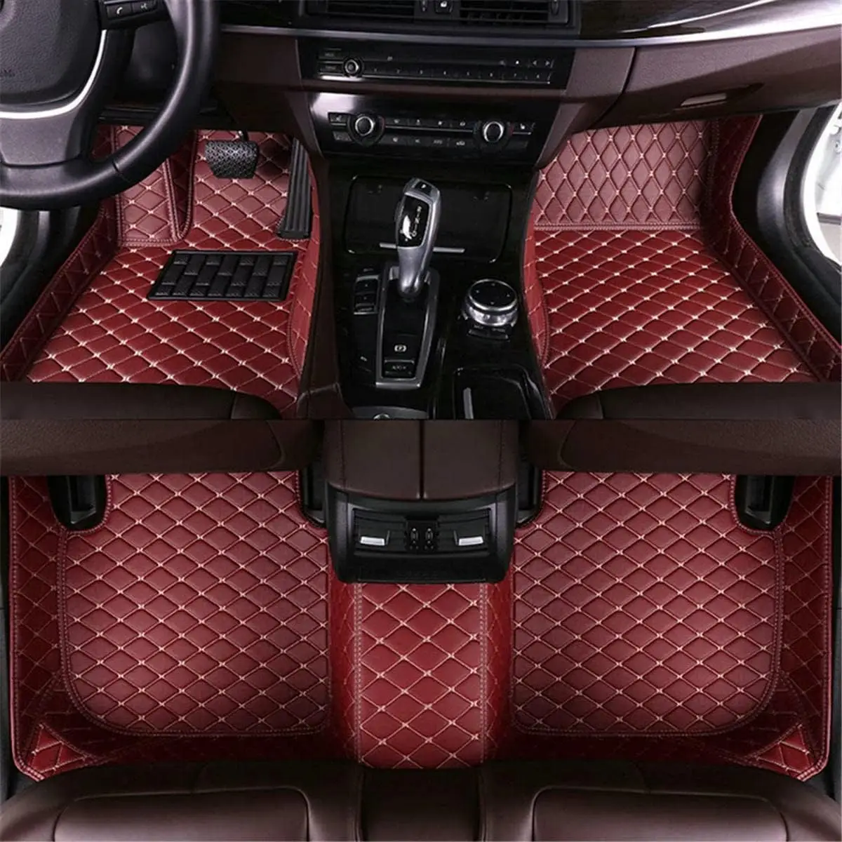 

Custom car floor mats for Chrysler Grand Voyager Pacifica 2020 2021 2022 2023 Auto full set carpet pads leather foot mat rugs
