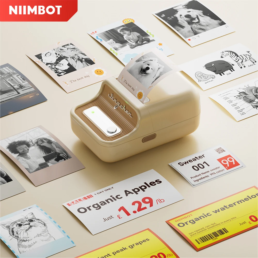 

300dpi High Definition Photo Label Printer Niimbot B21 Pro Label Printer Sticker Red Black Printing Bussiness Barcode Price Tag