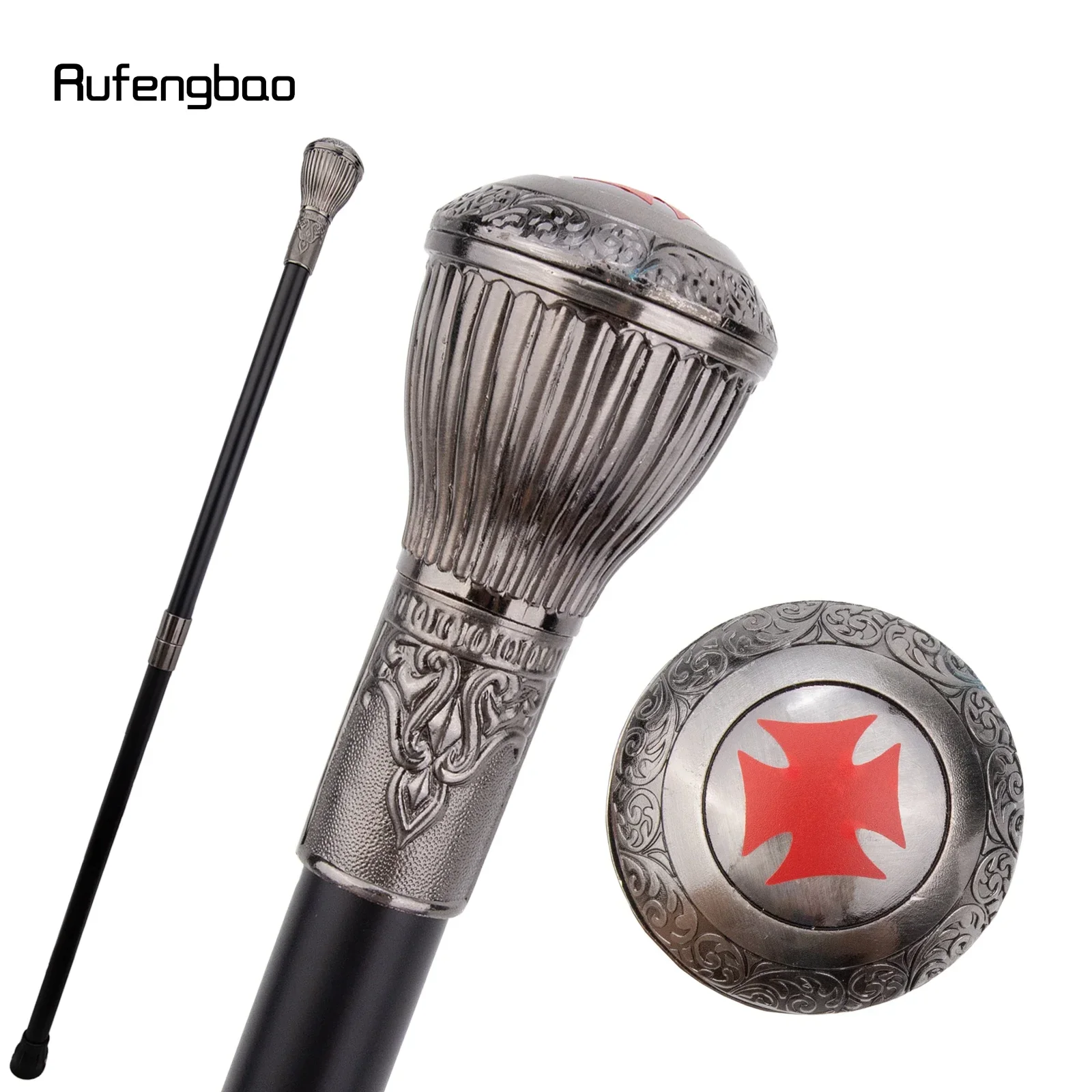 

Silver Resin Round Flower Walking Cane Fashion Decorative Steel Stick Gentleman Elegant Cosplay Cane Knob Crosier 90cm