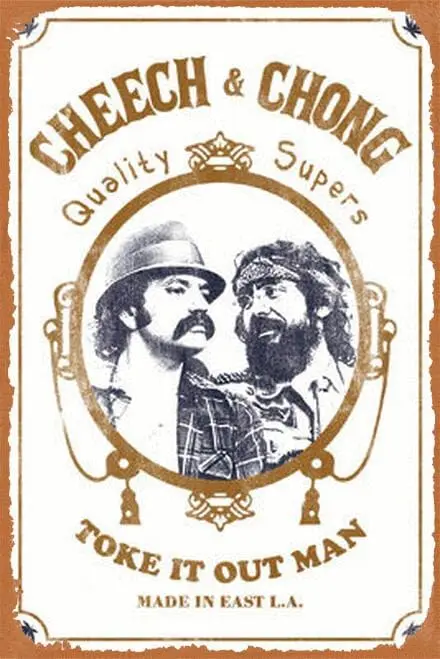 muecddoa Movie Metal Posters Cheech and Chong Zig Zag Tin Metal Sign