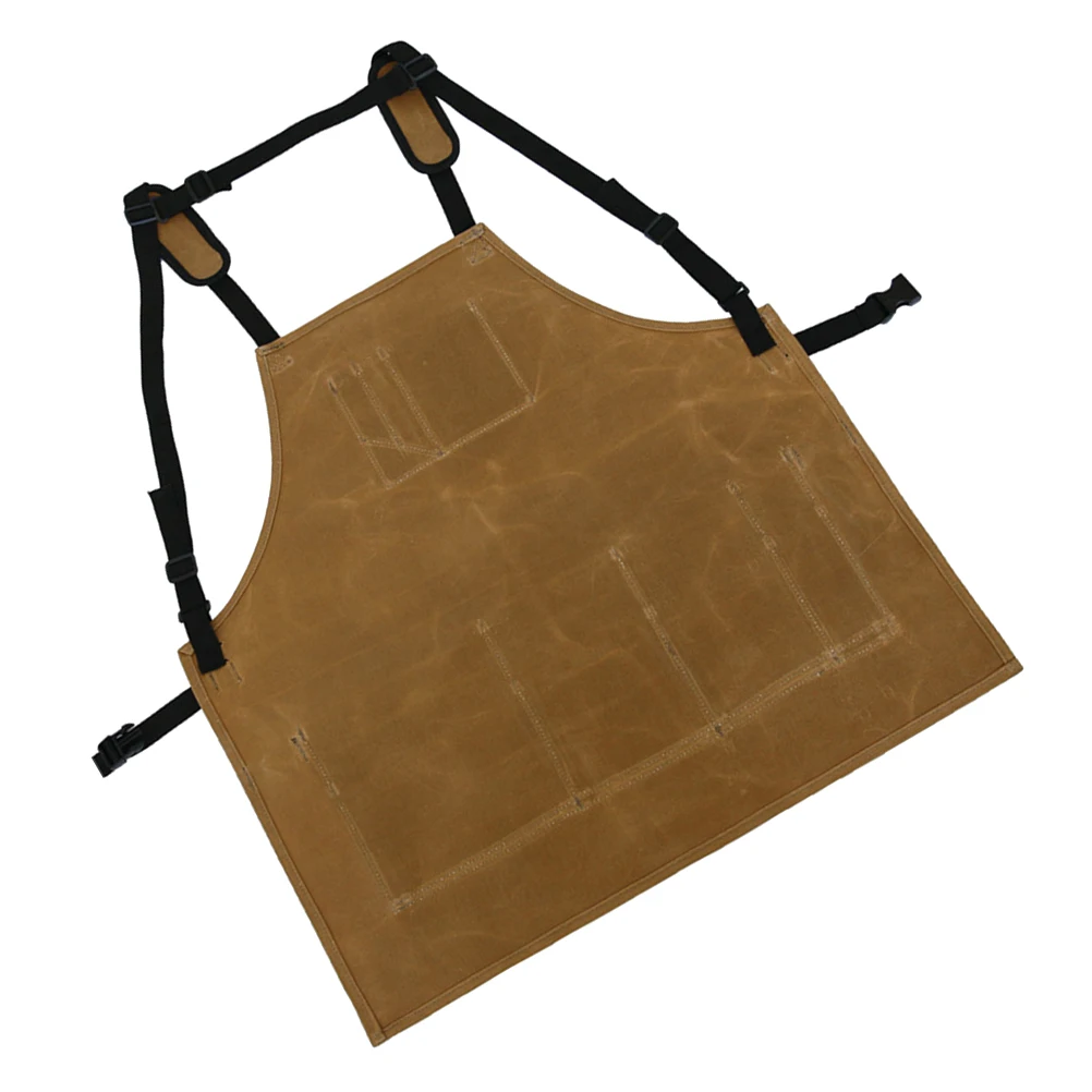 

1Pcs Waterproof Apron Stylish Oilproof Cooking Apron for Kitchen Garden Outdoor Bbq Pinafore Khaki