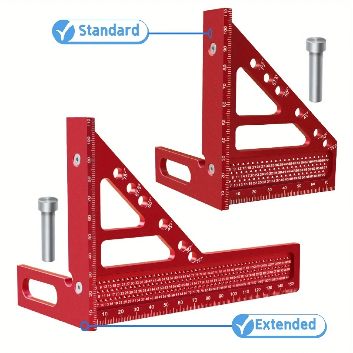 3D Measuring Ruler Aluminum Alloy Woodworking Square Protractors Triangle Layout Measuring Tool  Multipurpose Measuring Ruler