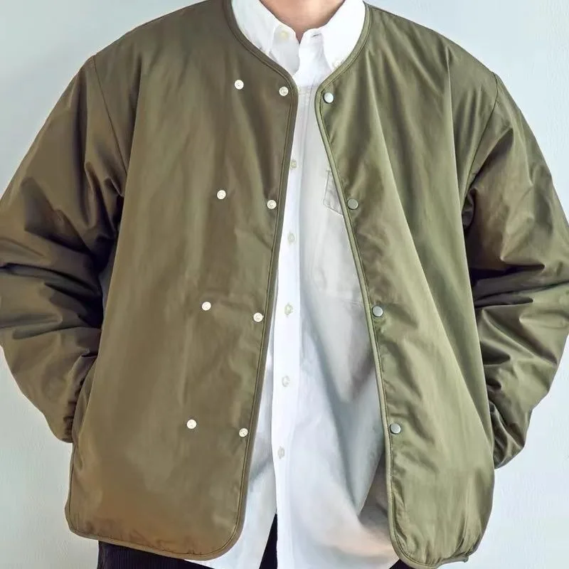 

Новая осенне-зимняя хлопковая стеганая куртка, легкая утепленная хлопковая подкладка, стеганые пальто в японском стиле, простые свободные мужские парки