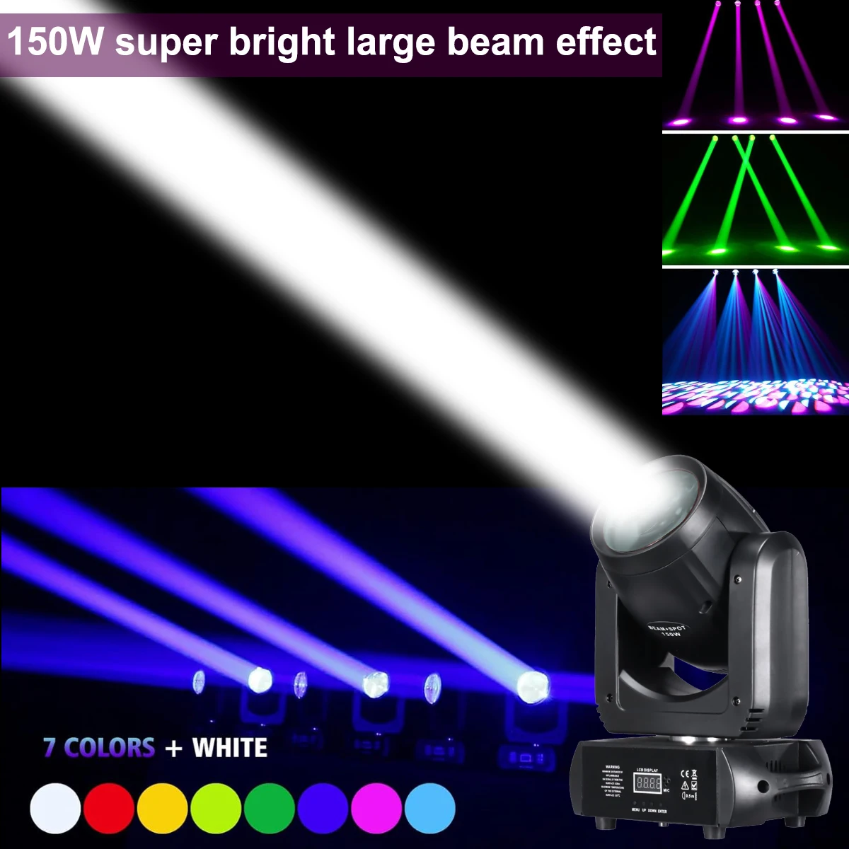 180W Moving Head Light with Control Rotate Stage Moving Head Rainbow Effect Light for Wedding Church Party Prism Effect Light