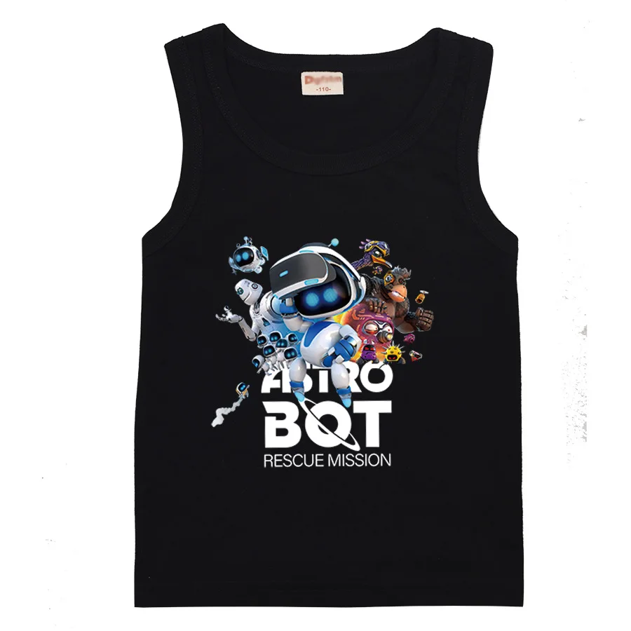 

Game ASTRO BOT T Shirt Kids Summer Sleeveless Vest Tops Baby Boys Casual T-shirt Toddler Girls Astros Playroom Cartoon Clothes