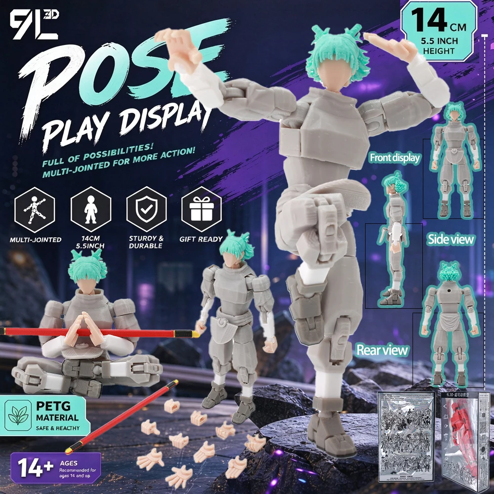 9L3D Articulated Action Figure Multi-Jointed Anime Style Character Model Tiant13 T13 Toy Extra Replacement Hand Collectible Gift