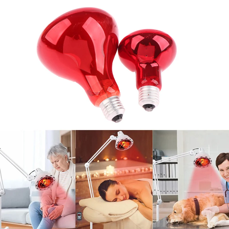 Bombillas de fisioterapia infrarrojas, lámpara roja de 100W y 150W para terapia de calefacción, dolor corporal, cuello, artritis, relajación