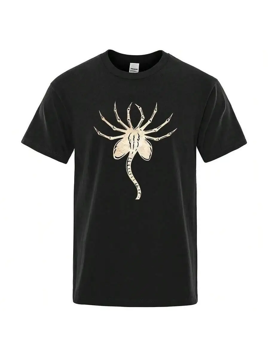 Funny Alien Man Tshirts Fashion Loose Brand Tshirt Summer Breathable Tops Short Sleeve Tee Clothes Men 80524 100% Cotton Trendy